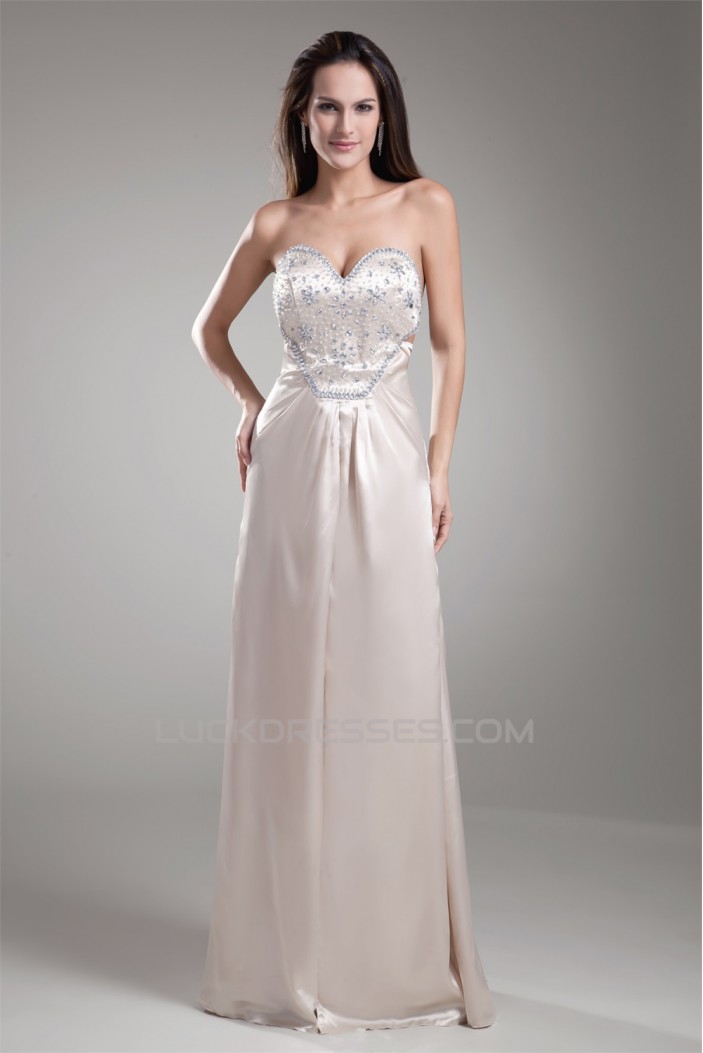Silk like Satin Beading Sheath/Column Floor-Length Prom/Formal Evening Dresses 02020850