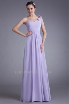 A-Line Draped Floor-Length One-Shoulder Prom/Formal Evening Bridesmaid Dresses 02020851