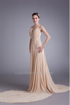 A-Line Straps Chiffon Silk like Satin Prom/Formal Evening Dresses 02020859