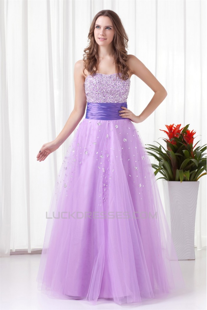 A-Line Taffeta Netting Floor-Length Prom/Formal Evening Dresses 02020860