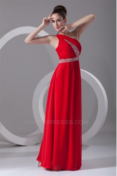 Sheath/Column Floor-Length Long Red Chiffon Prom/Formal Evening Dresses 02020893