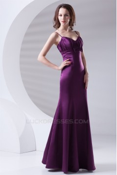 Trumpet/Mermaid Satin Floor-Length Beading V-Neck Prom/Formal Evening Bridesmaid Dresses 02020895