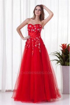 Sleeveless Sweetheart Floor-Length Satin Net Prom/Formal Evening Dresses 02020904