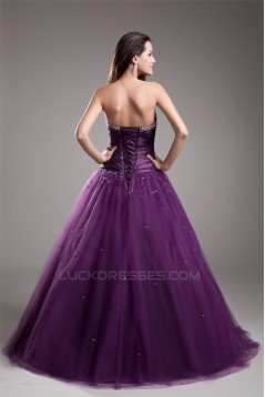 Sleeveless Sweetheart Taffeta Fine Netting Prom/Formal Evening Dresses 02020905