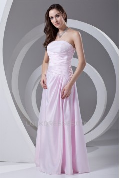 Strapless A-Line Pleats Floor-Length Sleeveless Prom/Formal Evening Dresses 02020916