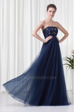 A-Line Strapless Sleeveless Beading Floor-Length Prom/Formal Evening Dresses 02020917