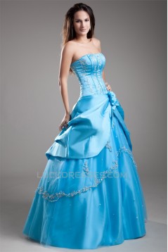 Strapless Floor-Length Beading A-Line Sleeveless Prom/Formal Evening Dresses 02020924