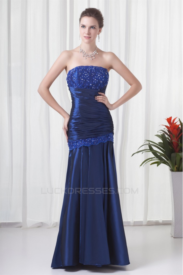 Strapless Floor-Length Taffeta Lace Sheath/Column Prom/Formal Evening Dresses 02020925