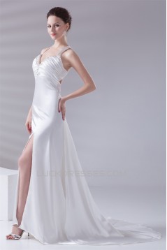V-Neck A-Line Sleeveless Elastic Woven Satin Prom/Formal Evening Dresses 02020961