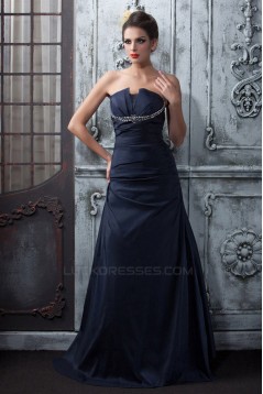 A-Line Strapless Long Prom Evening Party Dresses 02020981