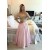 Long Sleeves Off-the-Shoulder Gold Beaded Lace Pink Prom Evening Formal Dresses 3020075