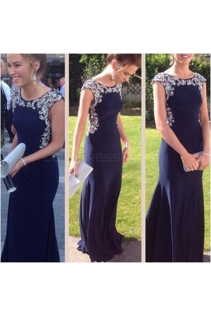 Long Blue Beaded Prom Formal Evening Party Dresses 3021044