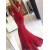 Long Red Beaded Lace Off-the-Shoulder Mermaid Prom Formal Evening Party Dresses 3021051