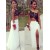 Black Lace White One-Shoulder Long Prom Formal Evening Party Dresses 3021089