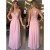 Long Pink Lace and Chiffon Prom Formal Evening Party Dresses 3021093