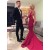 Sexy Red Mermaid Long Prom Formal Evening Party Dresses with Criss Cross Back 3021137