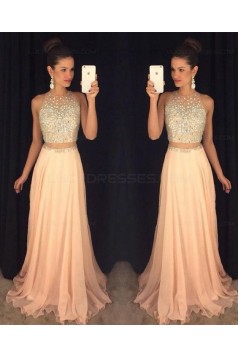 Beaded Two Pieces See Through Long Prom Evening Formal Dresses 3020115