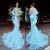 Mermaid Long Blue Lace Prom Formal Evening Party Dresses 3021156