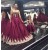 Long Burgundy Ball Gown Prom Formal Evening Party Dresses with Gold Lace Appliques 3021159