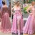 Long Pink Lace Long Sleeves Prom Formal Evening Party Dresses 3021182