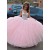 Beaded Sweetheart Long Pink Tulle Ball Gown Prom Formal Evening Party Dresses 3021197
