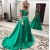 Beaded Long Green Off-the-Shoulder Prom Formal Evening Party Dresses 3021199