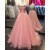 Beaded Long Pink Tulle Ball Gown Prom Formal Evening Party Dresses 3021260