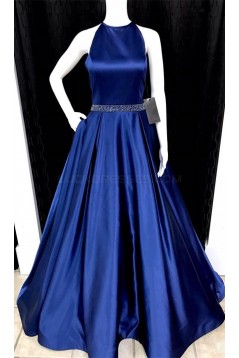A-Line Halter Beaded Long Prom Formal Evening Party Dresses 3021365