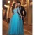 Long Blue 3/4 Length Sleeves Lace Prom Formal Evening Party Dresses 3021371