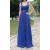 Long Royal Blue Beaded Chiffon Prom Formal Evening Party Dresses 3021399
