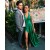 Halter Long Green V-Neck Prom Formal Evening Party Dresses 3021405
