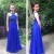 A-Line Long Blue Beaded Prom Formal Evening Party Dresses 3021416