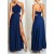 Long Blue Spaghetti Straps Chiffon Prom Formal Evening Party Dresses 3021419