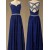 Long Royal Blue Beaded Straps Sleeveless Chiffon Prom Evening Formal Dresses 3020146