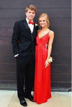 Long Red Backless Spaghetti Straps Prom Formal Evening Party Dresses 3021500