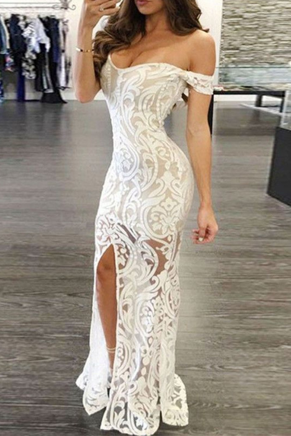 formal white gown