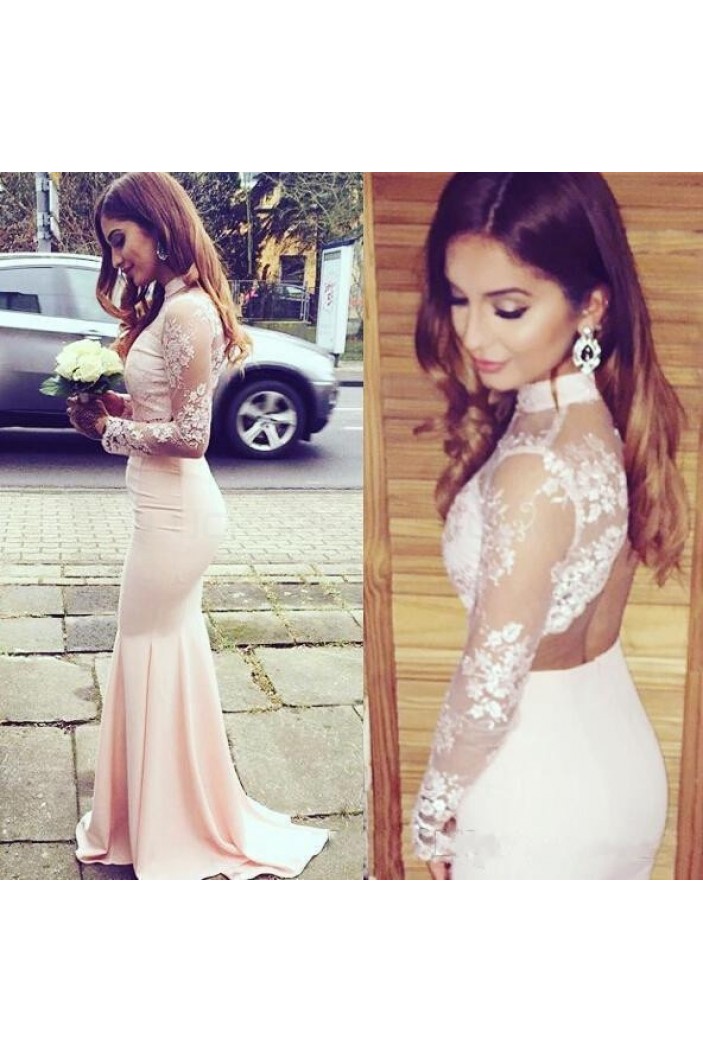 Mermaid Long Sleeves Lace Prom Formal Evening Party Dresses 3021522