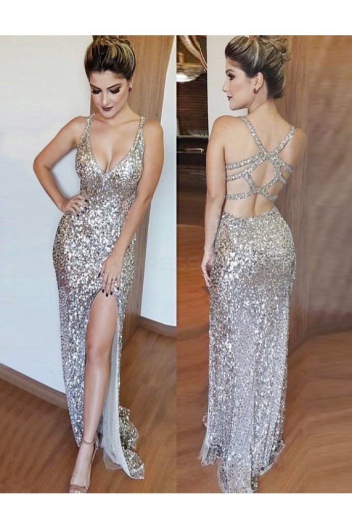Sexy Sequins Long Prom Formal Evening Party Dresses 3021529