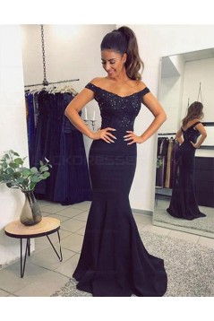 Mermaid Lace Prom Dresses Long Off-the-Shoulder Evening Party Dresses 3021535