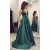 Elegant V-Neck Long Green Prom Evening Formal Dresses 3021541