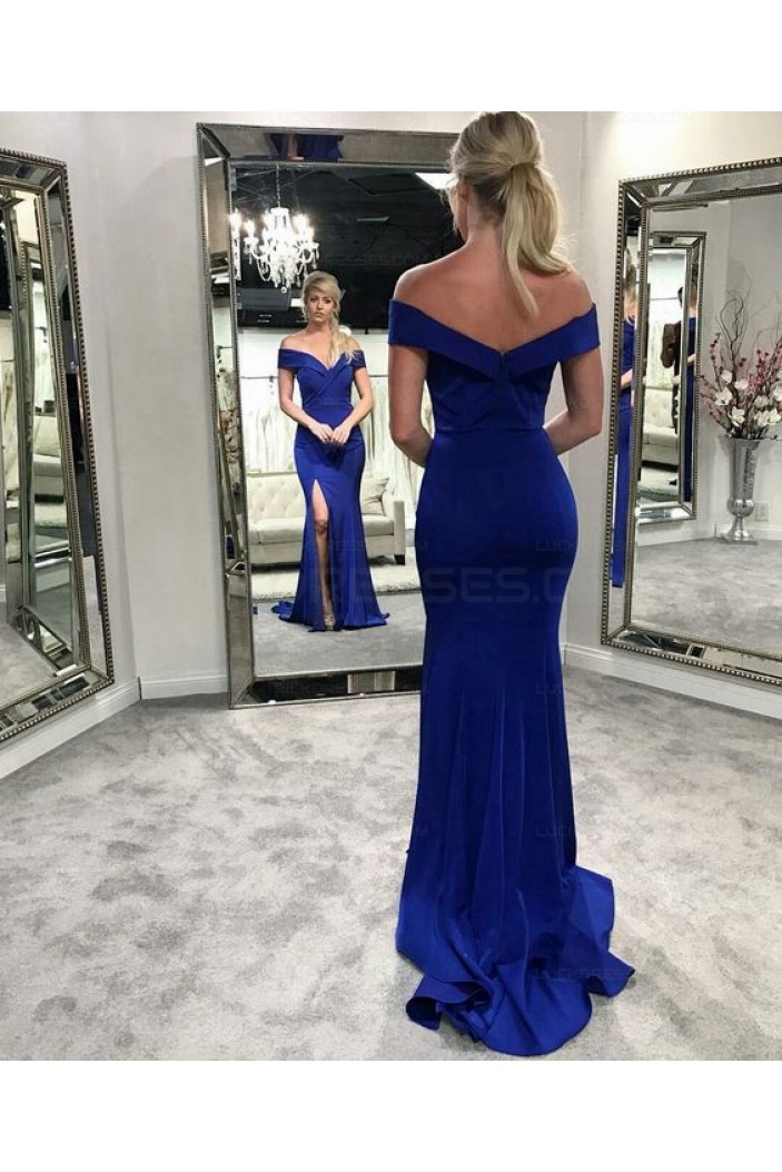 Mermaid Off-the-Shoulder Long Prom Evening Party Dresses 3021584