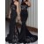 Black Lace Mermaid Halter Neck Long Prom Evening Formal Dresses 3020183