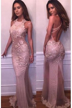 Backless Lace Long Prom Dresses Party Evening Gowns 3020259