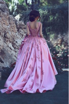 Ball Gown Lace Long Pink Prom Dresses Party Evening Gowns 3020260
