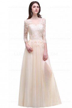A-Line 3/4 Length Sleeve Lace Prom Dresses Party Evening Gowns 3020289