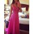 A-Line V-Neck Beaded Long Chiffon Prom Dresses Party Evening Gowns 3020313