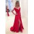 Elegant Long Red Off-the-Shoulder Lace Chiffon Prom Dresses Party Evening Gowns 3020352