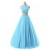 Two Pieces Beaded Lace Appliques Long Blue Prom Dresses Party Evening Gowns 3020380