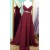 Long Burgundy Spaghetti Straps Prom Dresses Party Evening Gowns 3020427