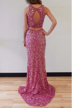 Sparkly Two Pieces Long Prom Dresses Party Evening Gowns 3020453